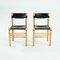 Vintage Italian Leather and Beech Stick Chair by Ibisco, 1970s, Set of 2 17