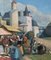 Paul Lemasson, Marché sur la place de l'église, Bretagne, Oil on Canvas 5