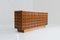 Brutalistisches italienisches Sideboard aus Travertin und Holz 10