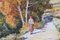Sir Herbert Hughes-Stanton, Impressionistische Landschaft mit Figur, 1930, Öl auf Leinwand, Gerahmt 7