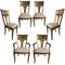 Neoclassical Chairs with Gold Finishing, Set of 6 1