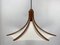 Teak and Linen Umbrella Pendant Lamp by Domus, 1970s, Image 2