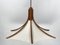 Teak and Linen Umbrella Pendant Lamp by Domus, 1970s 4