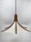 Teak and Linen Umbrella Pendant Lamp by Domus, 1970s, Image 11