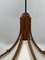 Lampada a sospensione Umbrella in teak e lino di Domus, anni '70, Immagine 10