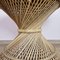 Wicker & Glass Peacock Side Table, 1960s, Image 5