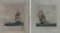 Ships, Early 20th Century, Etchings, Set of 2 1