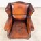 Vintage Sheep Leather Eemnes Wingback Armchair 8