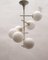 Large Sputnik White Opal Glass Globes Chandelier from Kaiser, Germany, 1960s 2