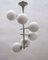Grand Lustre Globes en Verre Sputnik Opalin Blanc de Kaiser, Allemagne, 1960s 6