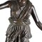 Bronzeskulptur der Göttin Diana mit Hirsch, 19. Jh., Frankreich 13