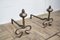 Victorian French Steel Andirons, Set of 2 1