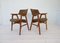 Mid-Century Danish Teak and Leather Desk Chair by Erik Kirkegaard for Høng Stolefabrik, 1960s, Set of 2 4