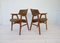 Mid-Century Danish Teak and Leather Desk Chair by Erik Kirkegaard for Høng Stolefabrik, 1960s, Set of 2, Image 4