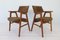 Mid-Century Danish Teak and Leather Desk Chair by Erik Kirkegaard for Høng Stolefabrik, 1960s, Set of 2 5