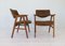 Mid-Century Danish Teak and Leather Desk Chair by Erik Kirkegaard for Høng Stolefabrik, 1960s, Set of 2 8