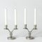 Vintage Modernist Pewter Candleholders by Nils Fougstedt for Swedish Tenn, 1944, Set of 2 1