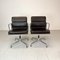 Brown Leather Soft Pad Group Chairs by Charles and Ray Eames for Vitra / Herman Miller, 1960s, Set of 2 2