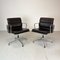 Brown Leather Soft Pad Group Chairs by Charles and Ray Eames for Vitra / Herman Miller, 1960s, Set of 2 1