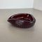 Large Shell-Shaped Bullicante RED Ashtray in Murano Glass from Venini, Italy, 1970 3