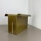 Hollywood Regency Solid Brass and Acrylic Glass Magazine Rack, Italy, 1970s 14