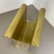 Hollywood Regency Solid Brass and Acrylic Glass Magazine Rack, Italy, 1970s, Image 13