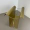 Hollywood Regency Solid Brass and Acrylic Glass Magazine Rack, Italy, 1970s 3