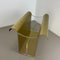 Hollywood Regency Solid Brass and Acrylic Glass Magazine Rack, Italy, 1970s, Image 3