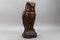 German Hand-Carved Oakwood Owl Sculpture with Glass Eyes, 1930s 2
