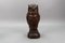German Hand-Carved Oakwood Owl Sculpture with Glass Eyes, 1930s, Image 7