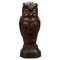German Hand-Carved Oakwood Owl Sculpture with Glass Eyes, 1930s, Image 1