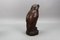German Hand-Carved Oakwood Owl Sculpture with Glass Eyes, 1930s, Image 12