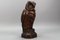 German Hand-Carved Oakwood Owl Sculpture with Glass Eyes, 1930s, Image 3