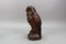 German Hand-Carved Oakwood Owl Sculpture with Glass Eyes, 1930s, Image 9