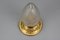 French Neoclassical Style Brass and Frosted Cut Glass Ceiling Light, 1910, Image 6