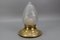 Französische Neoklassizistische Deckenlampe aus Messing & Milchglas, 1910 5