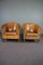 Patinated Sheep Leather Club Armchairs, Set of 2 1