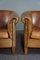 Patinated Sheep Leather Club Armchairs, Set of 2 9