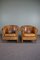 Patinated Sheep Leather Club Armchairs, Set of 2 1