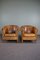 Patinated Sheep Leather Club Armchairs, Set of 2, Image 1