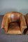 Patinated Sheep Leather Club Armchairs, Set of 2 5