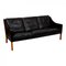 2209 Original Black Patinated Leather Sofa by Børge Mogensen for Fredericia, Image 5