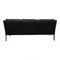 2209 Original Black Patinated Leather Sofa by Børge Mogensen for Fredericia, Image 3