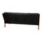 2209 Original Black Patinated Leather Sofa by Børge Mogensen for Fredericia, Image 2
