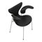 Butaca Lily 3208 de cuero anilina negro de Arne Jacobsen para Fritz Hansen, Imagen 2