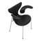 Lily Armchair 3208 in Black Aniline Leather by Arne Jacobsen for Fritz Hansen 2