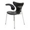 Lily Armchair 3208 in Black Aniline Leather by Arne Jacobsen for Fritz Hansen 3