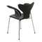 Poltrona Lily 3208 in pelle nera di Arne Jacobsen per Fritz Hansen, Immagine 4