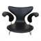 Lily Armchair 3208 in Black Aniline Leather by Arne Jacobsen for Fritz Hansen, Image 5