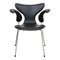 Lily Armchair 3208 in Black Aniline Leather by Arne Jacobsen for Fritz Hansen, Image 1